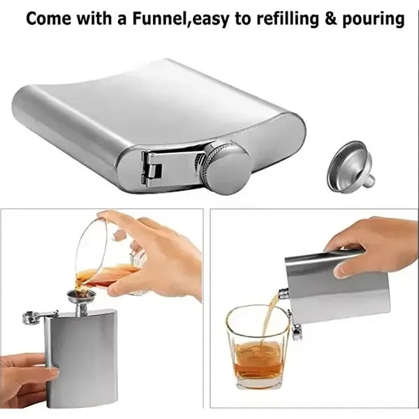 Portable Stainless Steel Drinking Hip Flask Jug For Whiskey