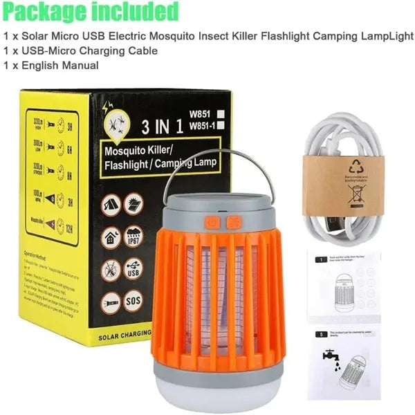 Solar Bug Zapper Light Bulb 3 in 1 Mosquitoes Killer Lamp