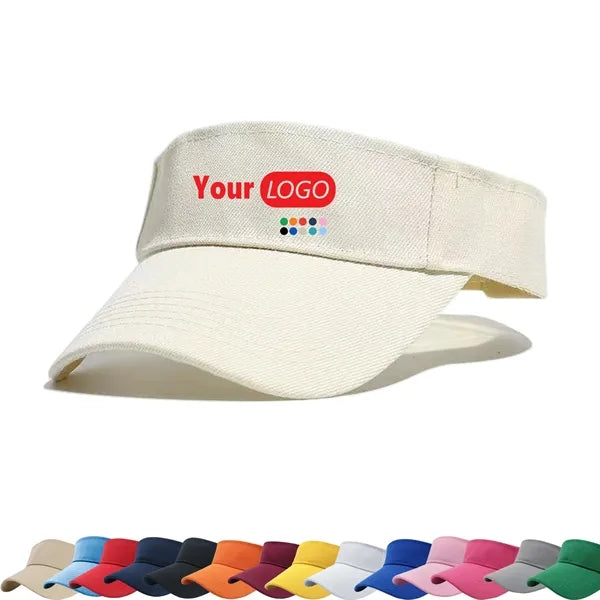 100% Cotton Twill Sun Visor Summer Hat For Adults Youth Kids