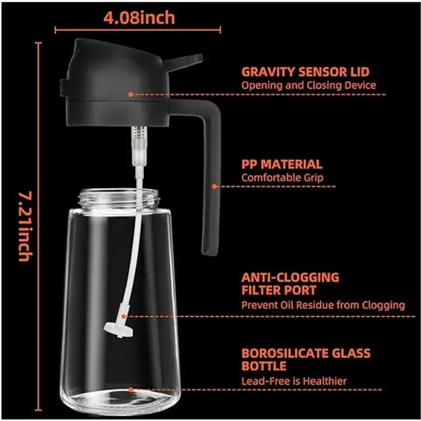 16oz Oil Dispenser Bottle for Kitchen - 2 in 1