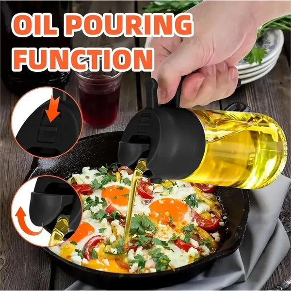 16oz Oil Dispenser Bottle for Kitchen - 2 in 1
