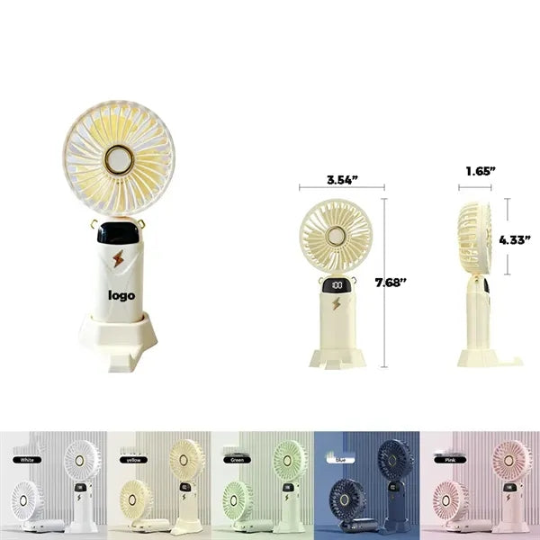 Digital Display Foldable Silent USB Mini Handheld Fan