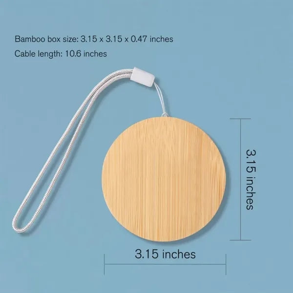 Bamboo Storage Box with Fast Charging Cable Kit