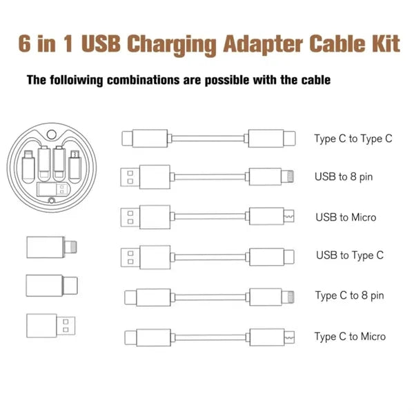 Bamboo Storage Box with Fast Charging Cable Kit
