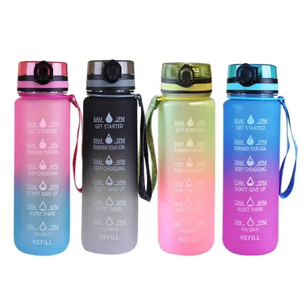 32oz Motivational Sports Water Bottle with Time Marker