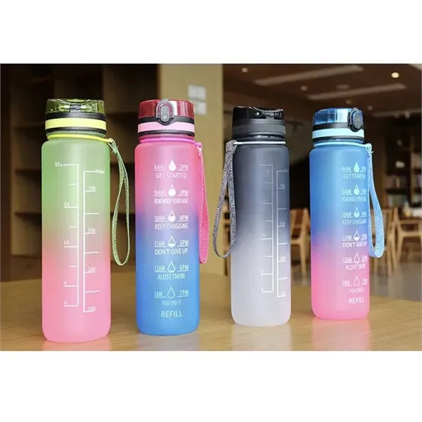 32oz Motivational Sports Water Bottle with Time Marker