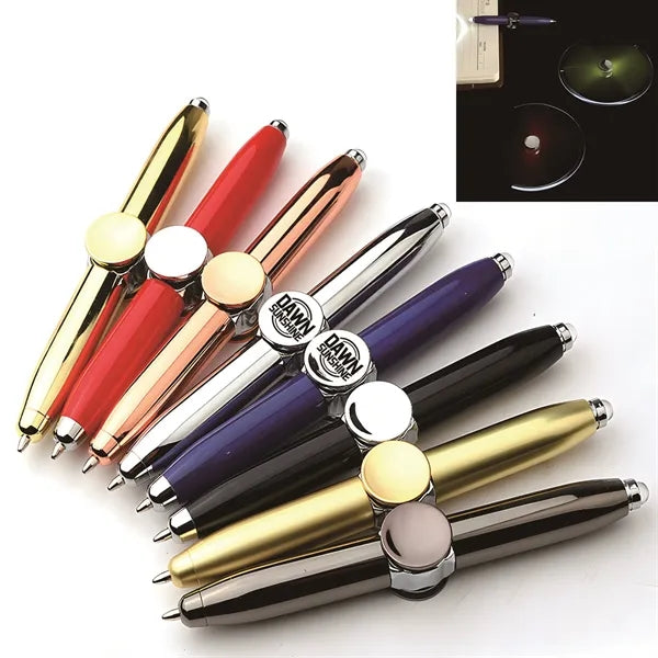 Metal Hand Fidget Spinner Pen with LED Light