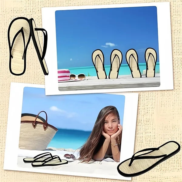 Women Flip Flop Non-Slip Beach Sandals Woven Straw Slipper