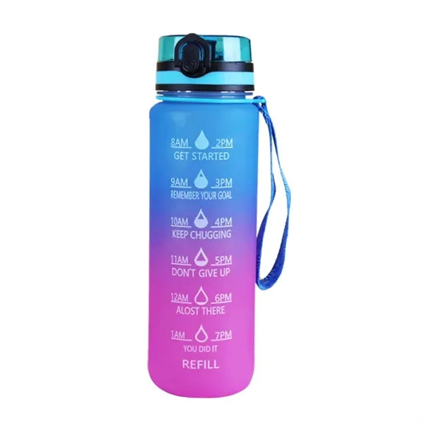 48oz Motivational Sports Water Bottle with Time Marker