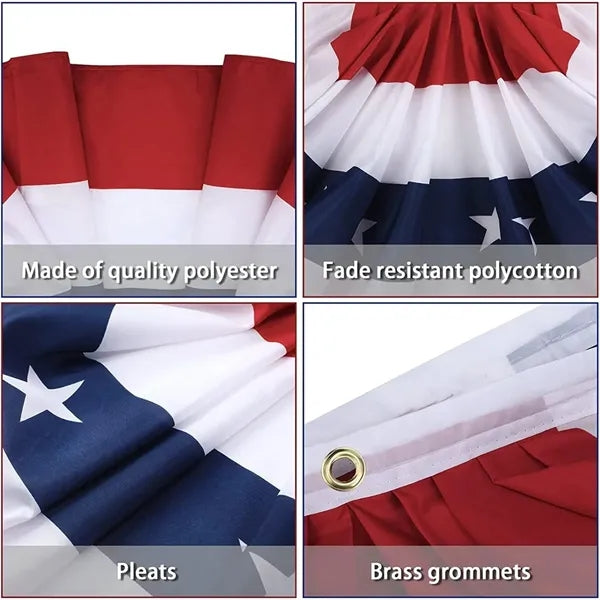 18" x 36" American Patriotic Pleated Fan Flags