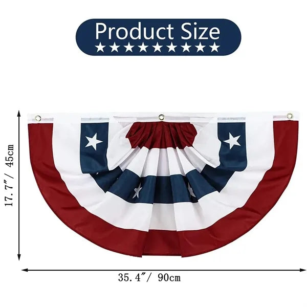 18" x 36" American Patriotic Pleated Fan Flags