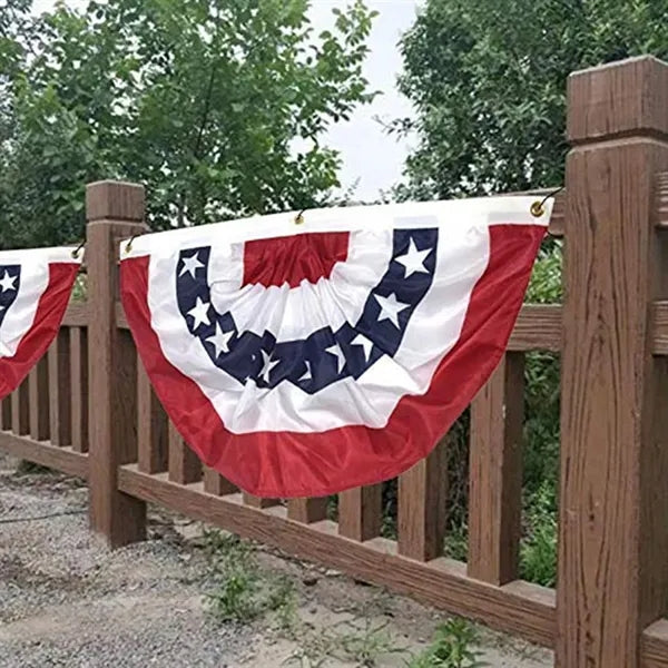 18" x 36" American Patriotic Pleated Fan Flags