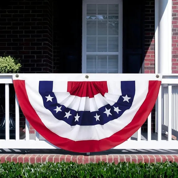 18" x 36" American Patriotic Pleated Fan Flags