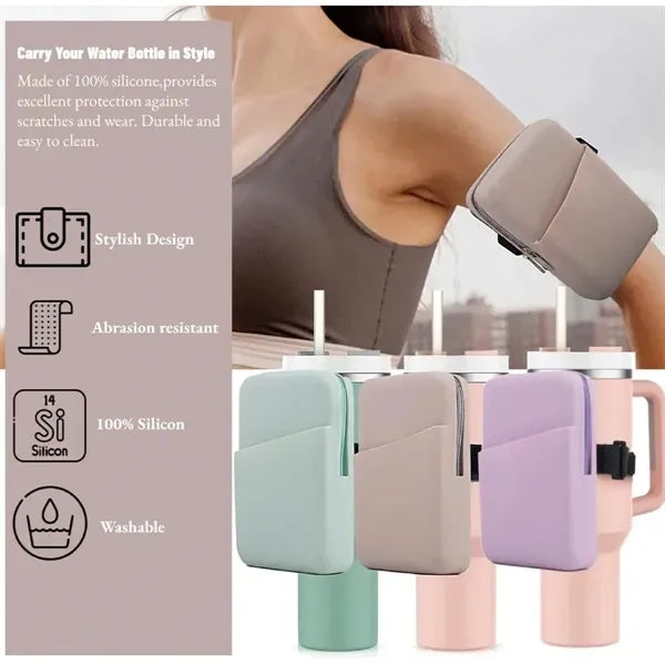 Silicone Water Bottle Pouch Arm Bag