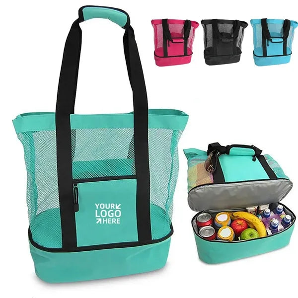 Mesh Beach Bag with Cooler Compartment