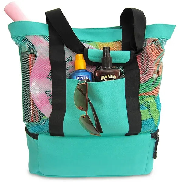 Mesh Beach Bag with Cooler Compartment