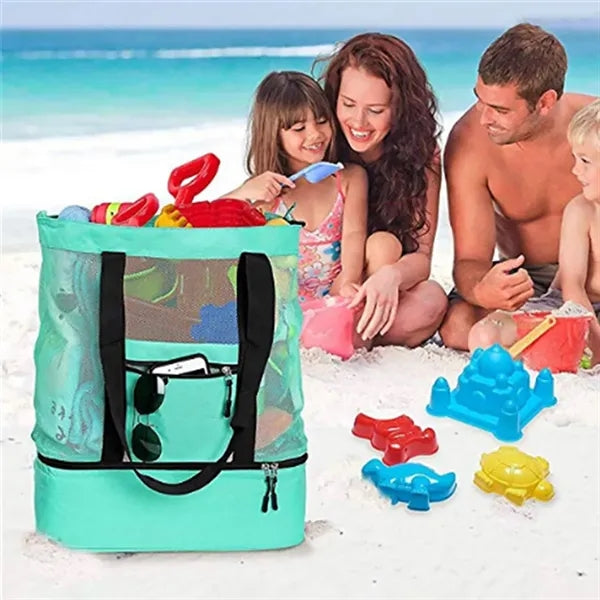 Mesh Beach Bag with Cooler Compartment