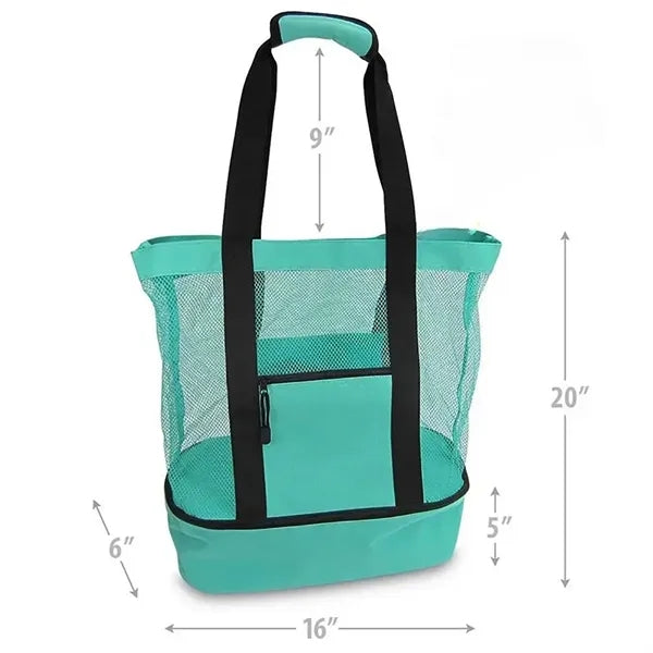 Mesh Beach Bag with Cooler Compartment