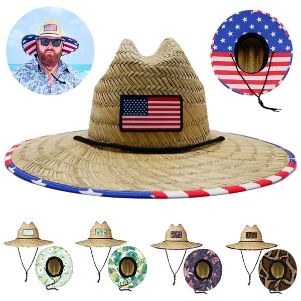 Printed Pattern Straw Sun Hats
