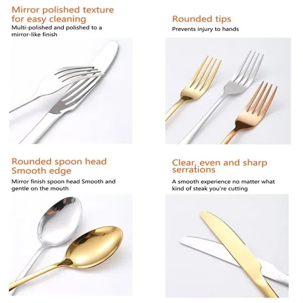 10pcs Outdoor Picnic Portable Stainless Steel Tableware