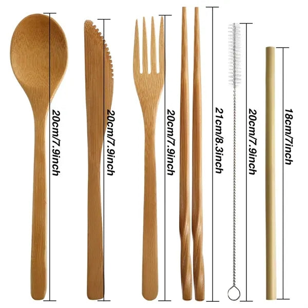 Bamboo Utensils Cutlery Set