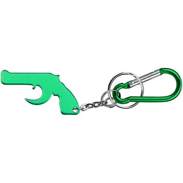 Gun Shape Bottle Opener Key Chain & Carabineer