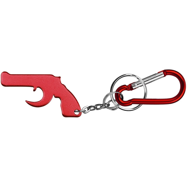 Gun Shape Bottle Opener Key Chain & Carabineer