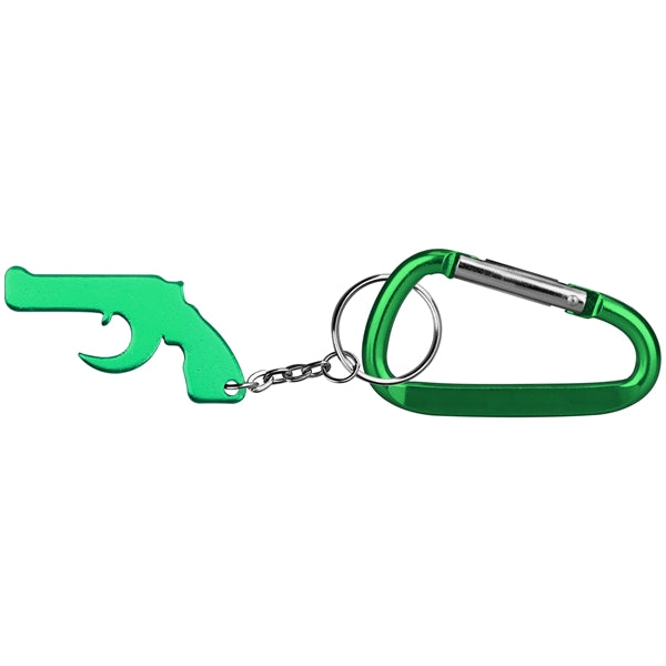 Gun Shape Bottle Opener Key Chain & Carabineer
