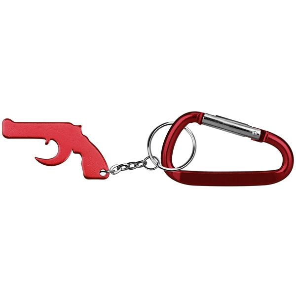 Gun Shape Bottle Opener Key Chain & Carabineer