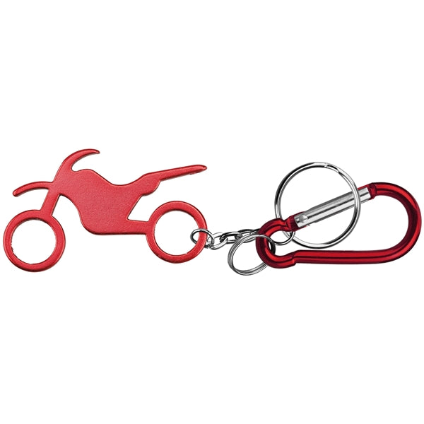 Motorbike Shape Bottle Opener Key Chain & Carabineer