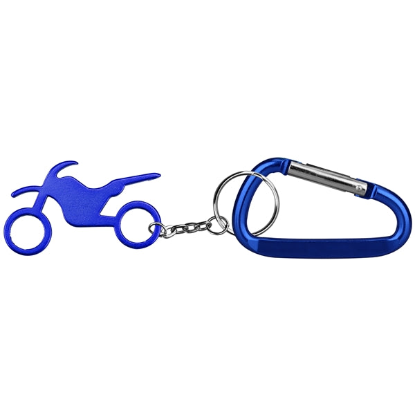 Motorbike Shape Bottle Opener Key Chain & Carabineer