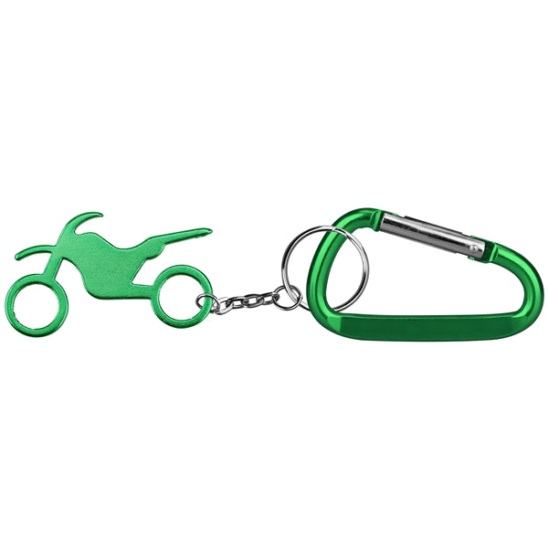 Motorbike Shape Bottle Opener Key Chain & Carabineer