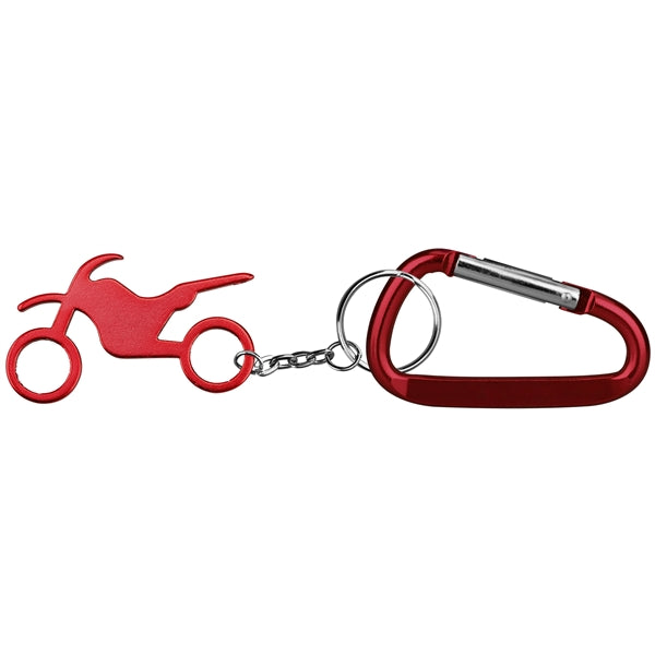 Motorbike Shape Bottle Opener Key Chain & Carabineer