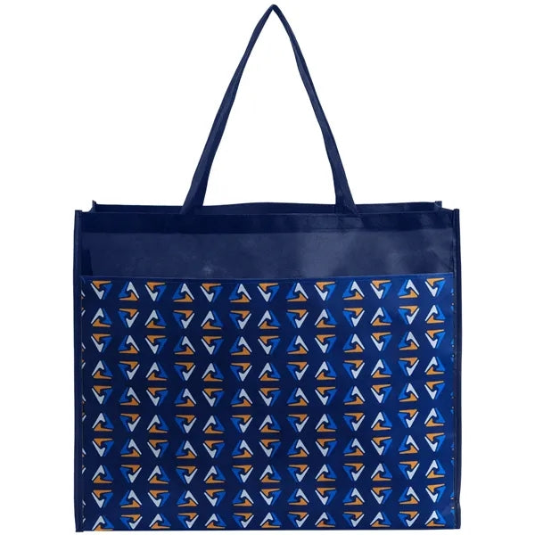 PET Non-Woven Tote Bag Sublimated Front Pocket (18"x16"x5")