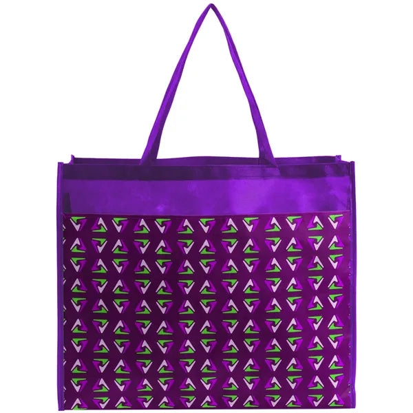 PET Non-Woven Tote Bag Sublimated Front Pocket (18"x16"x5")