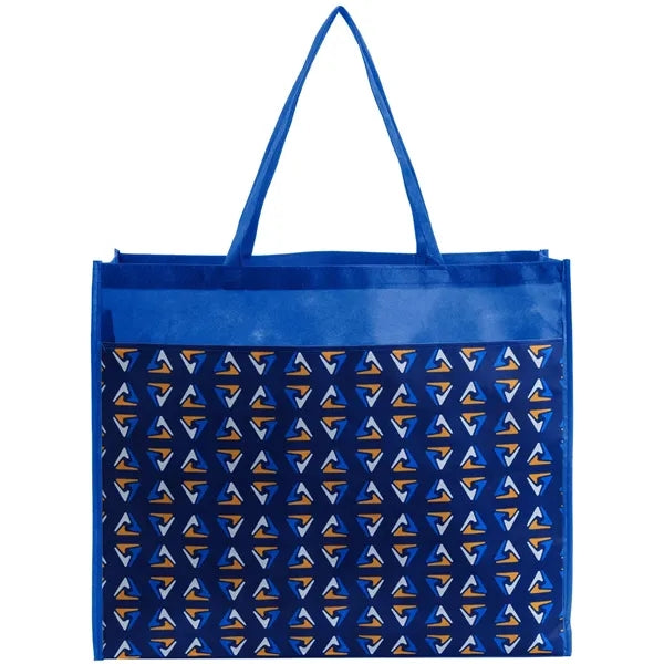 PET Non-Woven Tote Bag Sublimated Front Pocket (18"x16"x5")