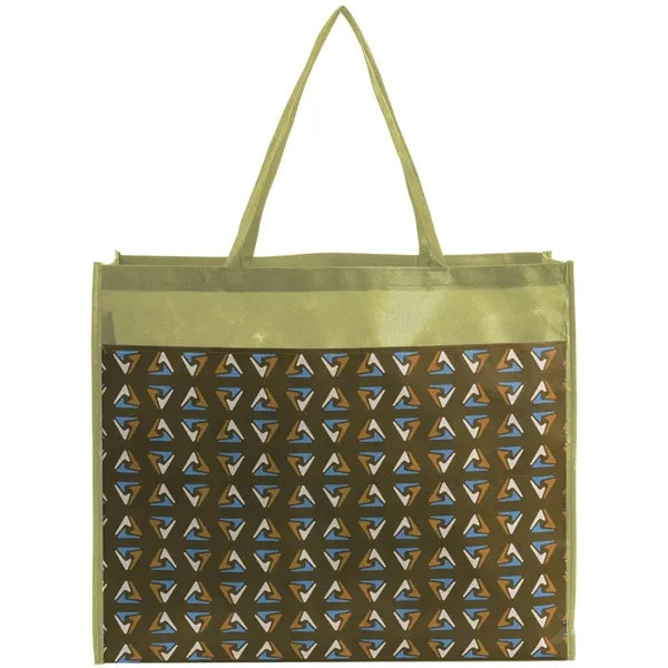 PET Non-Woven Tote Bag Sublimated Front Pocket (18"x16"x5")