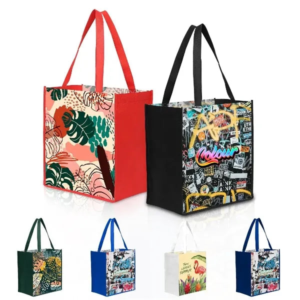 Laminated Non-woven Tote Bag (12" X 13" X 8")