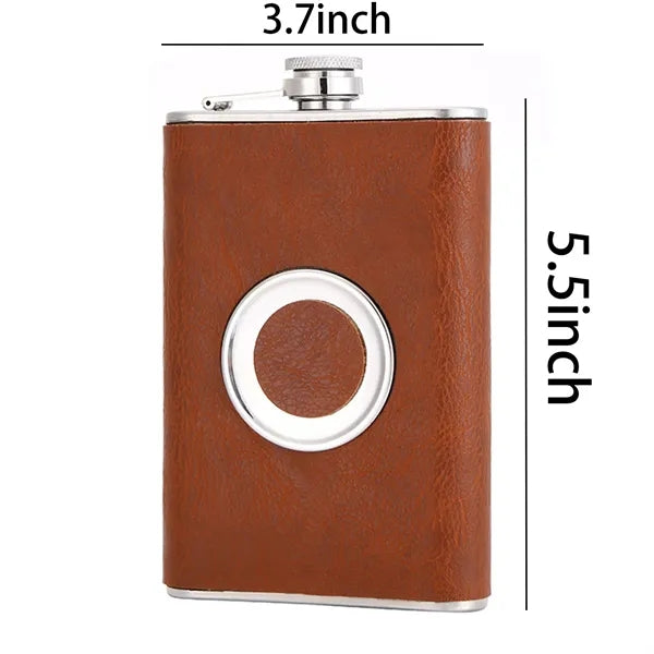 8oz Shot Hip Flask With Built in Collapsible Cup