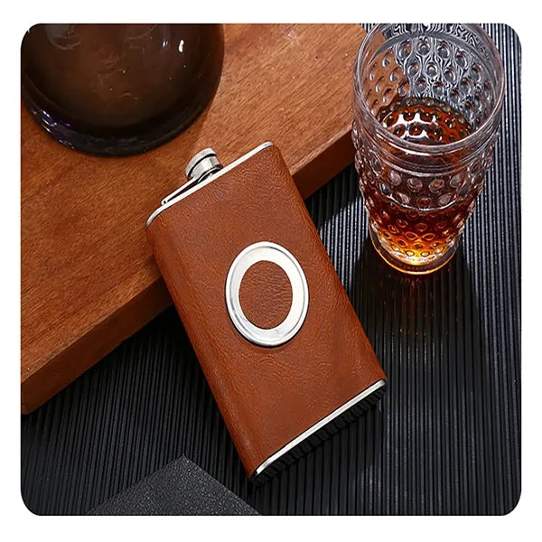 8oz Shot Hip Flask With Built in Collapsible Cup