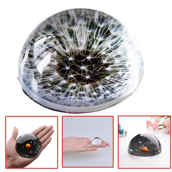 3D Customized Crystal Hemisphere Paperweight