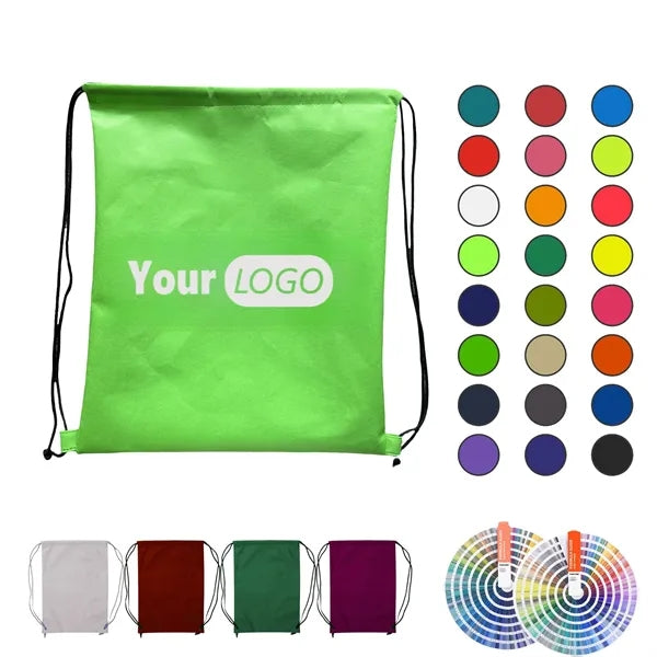 Non-Woven Drawstring Backpacks Gym Bag Full Color