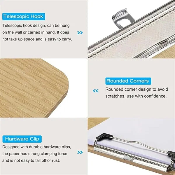 Standard-Sized Documents Wooden Clipboard