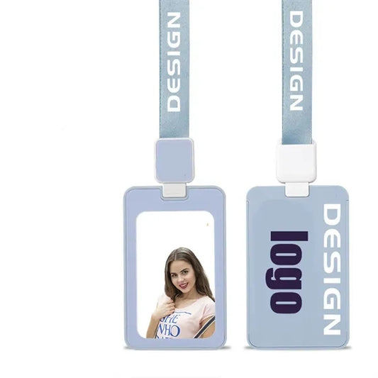 Work ID Card Holder with Easy Pull Buckle Lanyard