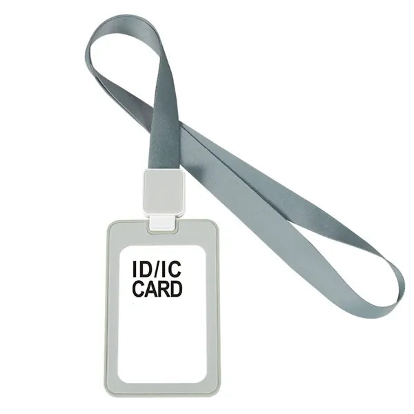 Work ID Card Holder with Easy Pull Buckle Lanyard