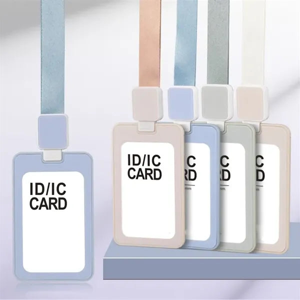 Work ID Card Holder with Easy Pull Buckle Lanyard
