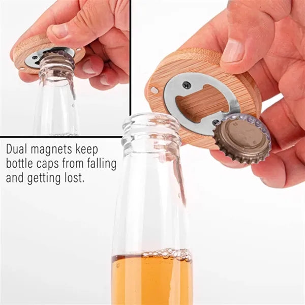 Sustainable Ecomagnet Bamboo Bottle Opener For Customized