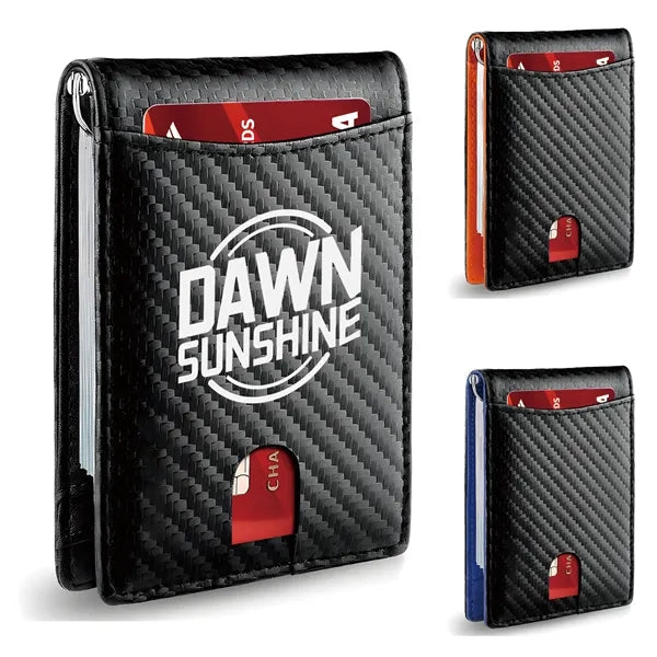 Blocking Full Grain Leather Card Holder Slim Front Pocket Wa