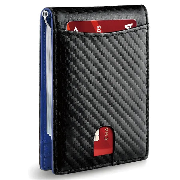 Blocking Full Grain Leather Card Holder Slim Front Pocket Wa