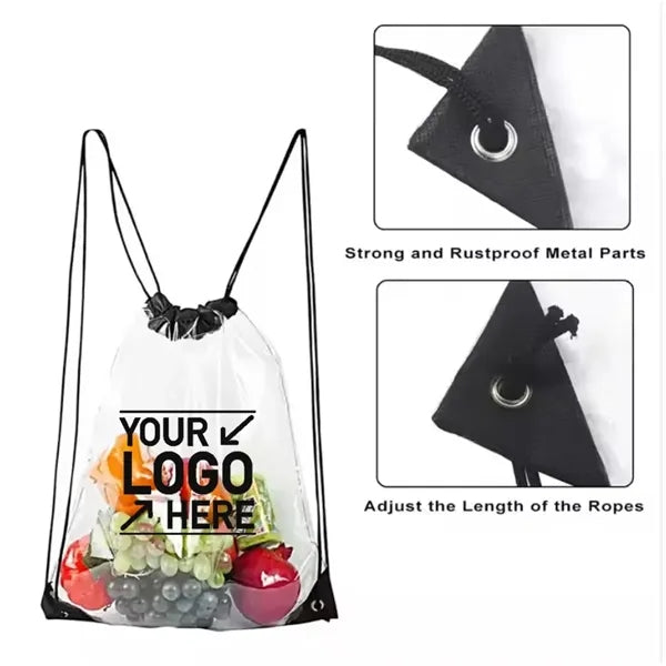 Clear Transparent PVC Drawstring Backpack